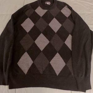 Dockers Men’s Gray/Black Argyle Sweater-Size L Preppy Grandpacore Fall outdoors